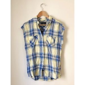 Rails Yellow Blue Plaid Short Sleeve Shirt